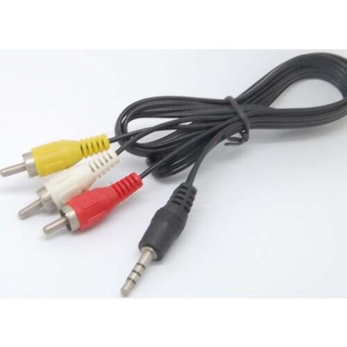 3.5mm to 3 RCA AV A/V TV Video Cable Cord For MP3 MP4 PMP Media Player new
