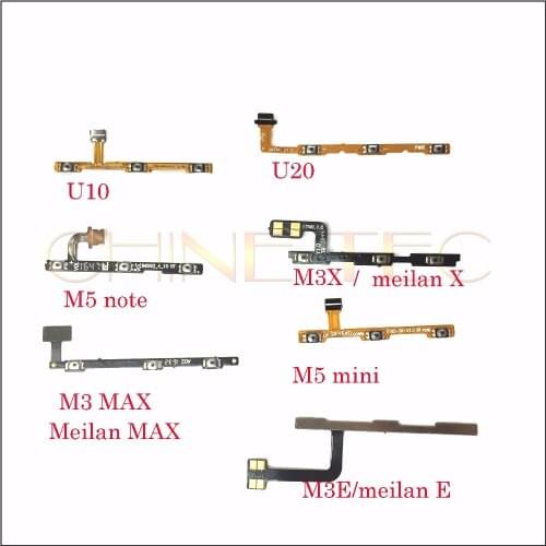 Power On/Off Key Volume Side Button Flex Cable for Meizu M2 M3 M3S M5 mini U10 U20 M3X M3E meilan X M1 metal M5 note