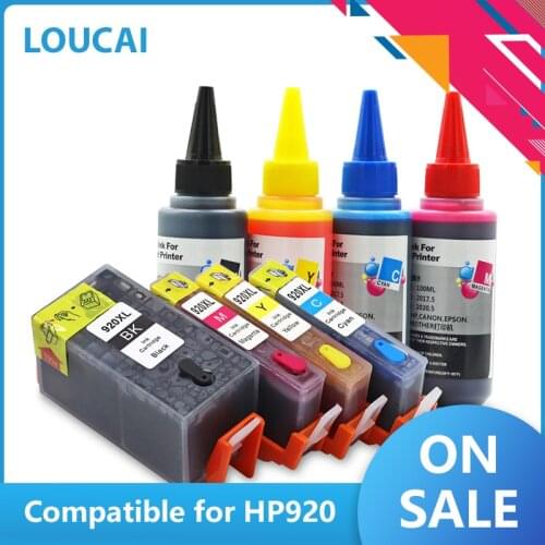 For HP 920 refillable Compatible for For HP OfficeJet 7500A 7000 6000W 6500A 6000 6500 Printer full ink cartridges With Chip