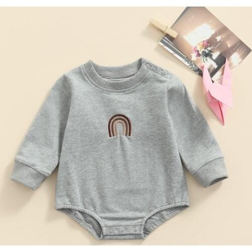 Ma&Baby 0-24M Newborn Infant Baby Boys Girls Romper Rainbow Jumpsuit Cute Long Sleeve Autumn Spring Toddler Baby Clothing