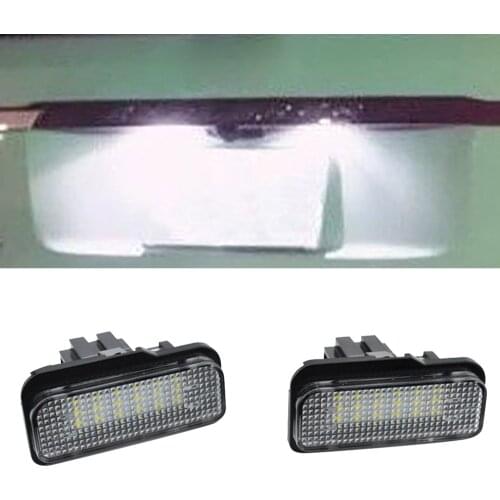2pcs Canbus White 18SMD Led Number License Plate Light Lamp for Mercedes Benz W220 S Class 1999 2000 2001 2002 2003 2004 2005