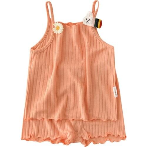 Female Baby Summer Clothes Ultra-thin Exotic Princess Suit Baby Suspender Two-piece Set Of Little Girls Lovely Outdoor Clothes