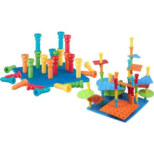 Montessori Small Nail Board Puzzle Toy Safe Educational Pegboard Game Block Toys For Children Christmas Birthday Gifts