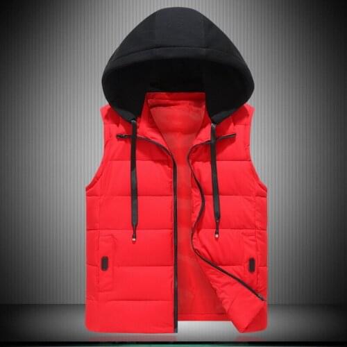 2021 Autumn and Winter New Mens Stand Collar Vest Teenagers Knitted Hat Leisure Warm Cotton Vest