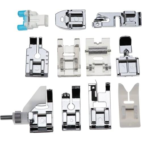 11 pcs/set Domestic Sewing Machine Accessories Presser Foot Feet Kit Set Hem Foot Spare Parts With Box For Brother Singer Janome