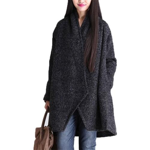High Quality Winter Woolen Coat Women Temperament Thick Fashion Design 2020 New Warm Wool Fabric Woolen Coat Classic Plus Size
