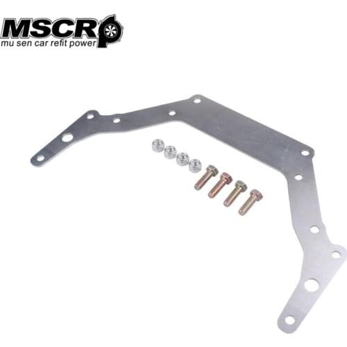 Transmission Adapter Plate For 1962-Up Chevy TH350 TH400 BOP-TO Silver/Black GM Turbo MSCRP-YX01967