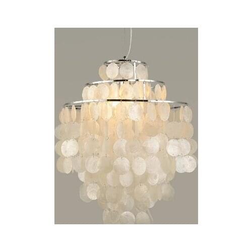 Modern Capiz Shell Pendant Light White Natural Seashell Diy For Livingroom Restaurant Parlor Home Decoration ZM102701