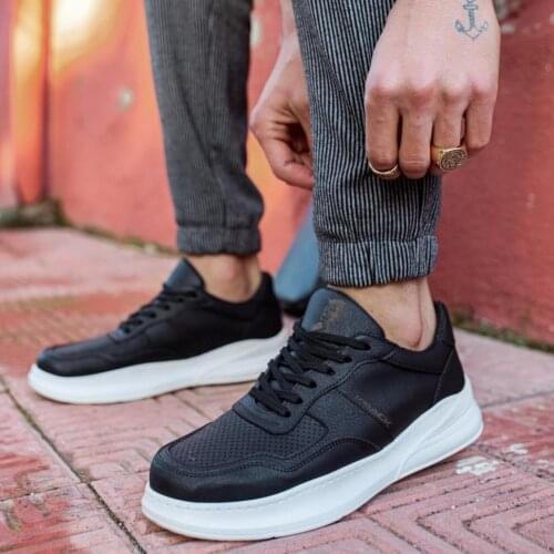 Knack Everyday Shoes 707 Black (White Bottom) High Bottom Casual Style Casual Luxury Style Lace-Up Spring Summer Season