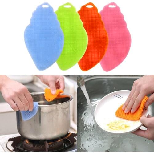 Silicone Cleaning Brush Magic Bowl Dish Cleaning Sponges Scouring Pads Pot Pan Cleaner Brush Vegetable Fruit Cleaning Brush