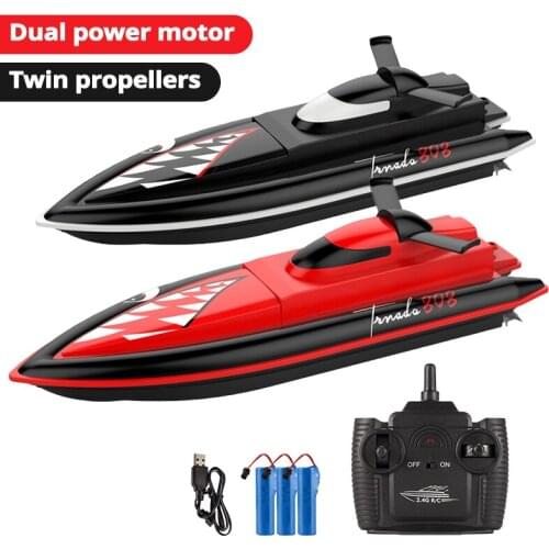 808 25KM/H High Speed Remote Control RC Boats High Speed Electronic Racing Boat 24Ghz Children Competition Yacht Water Toys Gift