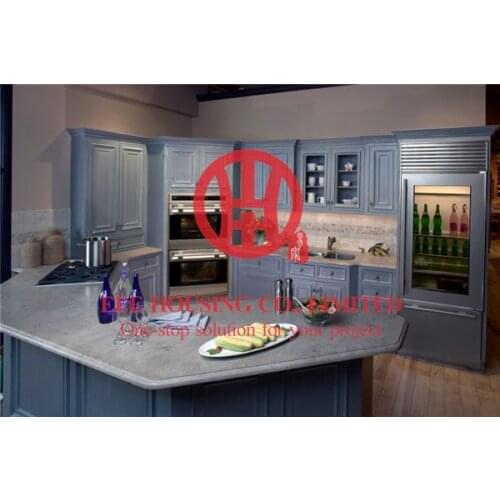 Modern elegant solid wood kitchen cabinet with excellent design and quality shipping by sea