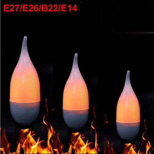 4 Modes E27/26/14/B22 LED Flame Effect Fire Light Bulb Lamp Flickering Flame Decorative