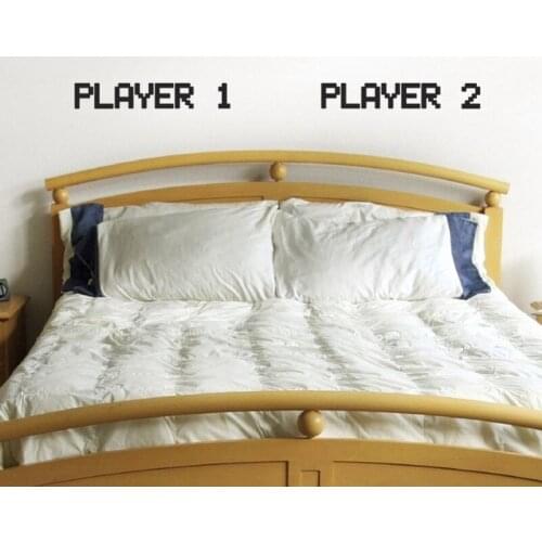 Game Player Vinyl Wall Sticker - Retro Gamer Couples Wall Decals Art Decor