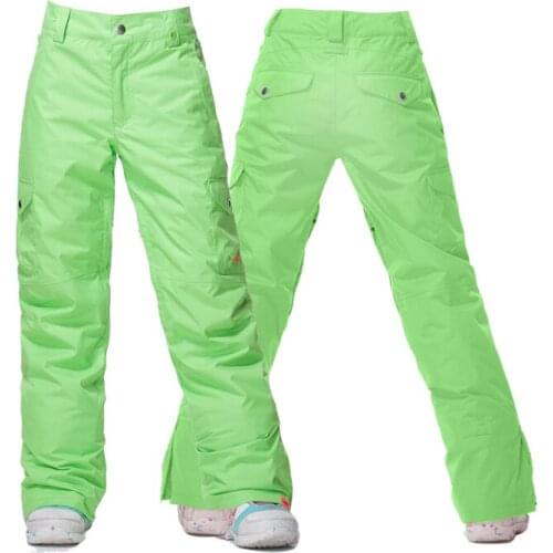 GSOU SNOW Brand Women Ski Pants Waterproof Skiing Pants Female Snowboard Trousers Winter Outdoor Breathable Warm Sport Clothing