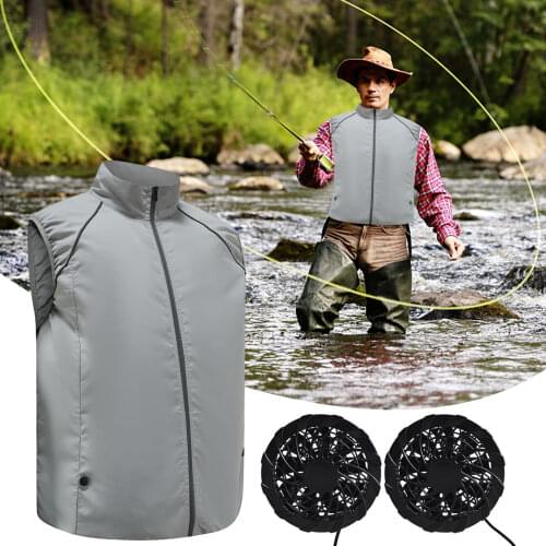Summer Electric Fan Cooling Vest Men Women Smart Air Conditioning Clothing Reflective Hooded Sunscreen Clothes