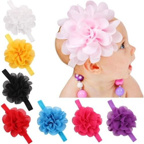 1 Piece MAYA STEPAN Children Girls Chiffon Flower Head Hair Band Accessories Baby Newborn Hair Rope Headband Headwear Headwrap