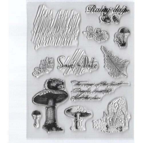 1pc Mushroom Rain Silicone Clear Seal Stamp DIY Scrapbooking Embossing Photo Album Decor Rubber Stamp Art Handmade Stationery