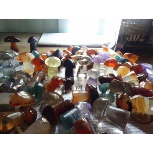 1pcs natural hand carved crystal mushroom gemstone specimen healing for & Home and office decoration
