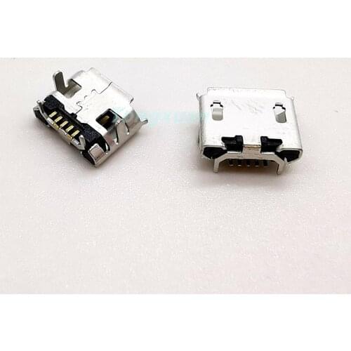 10Pcs Micro USB Connector 5 Pin Usb Jack Charging Socket Female Wrapped Mouth For Tail charging Mobile phone DIP B type