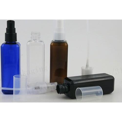 30 x 100ml blue Amber Clear Black square pet lotion pump bottle 100cc square Cream Lotion bottle,100ml Cosmetic Containers