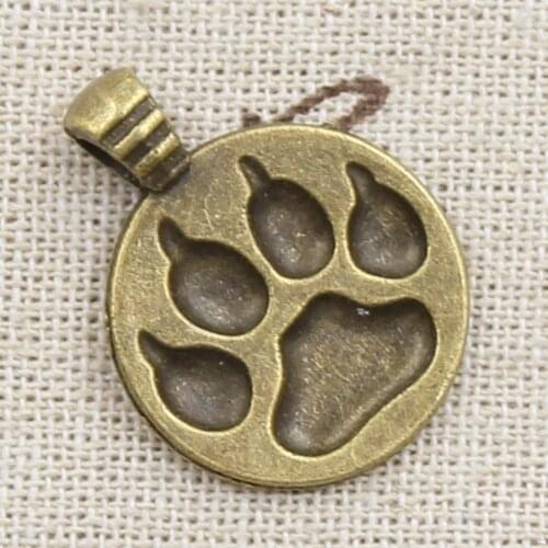 4pcs Charms dog paw 21mm Antique Making pendant fit,Vintage Tibetan Bronze,DIY bracelet necklace