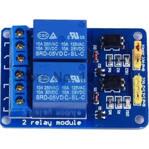 5PCS 2 Channel 5V Relay Module Optocoupler Isolation Low Level Trigger for Arduino MCU AVR 51 PIC