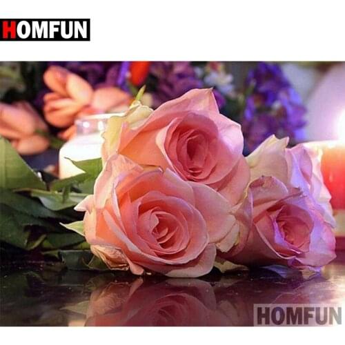 HOMFUN Full Square/Round Drill 5D DIY Diamond Painting "flower" Embroidery Cross Stitch 5D Home Decor A16329