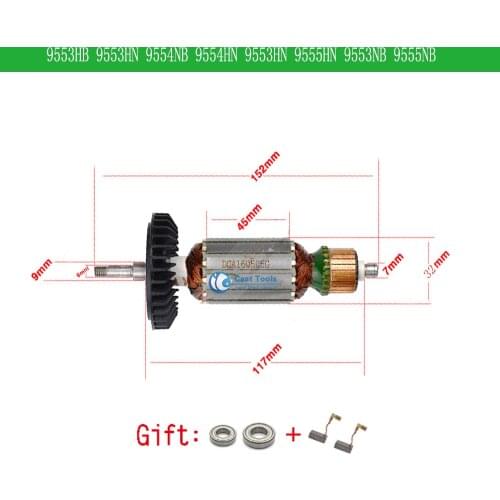 AC220-240V Armature Rotor Anchor for MAKITA 9553HB 9553HN 9554NB 9553HN 9555HN 9553NB 9555NB 9554HN 515619-7 515616-3 5101053-3