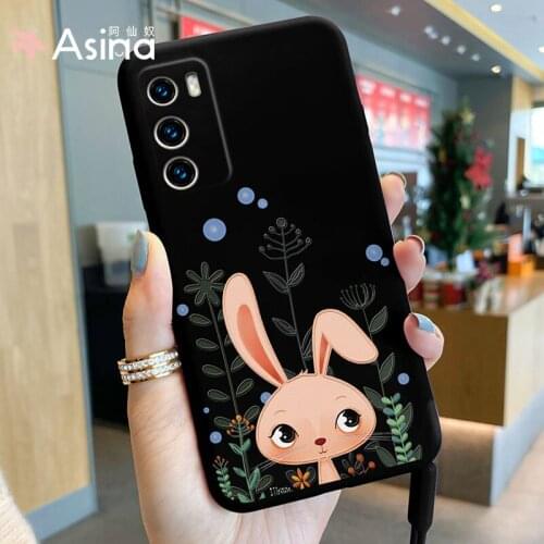 ASINA Cute Couple Case For Samsung Galaxy S21 Ultra S20 S10 S9 Plus Soft Liquid Silicone Cover For Samsung Note 9 10 20 Rabbit