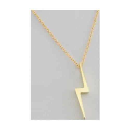 Big Lightning Bolt Pendant for women collar accessory jewelry choker necklace charm gift Gold Silver color