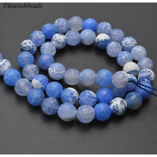 Blue Color Natural Fire Agate Faceted Round Loose Beads 5 strands per lot 6mm 8mm 10mm 12mm
