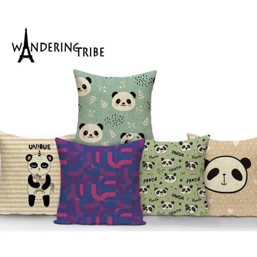 Geometric Plant Style Animal Pattern Panda Print Terry Cloth Home Decoration Table Mat Cloth Tea Towel Coaster 42*32 Servilletas