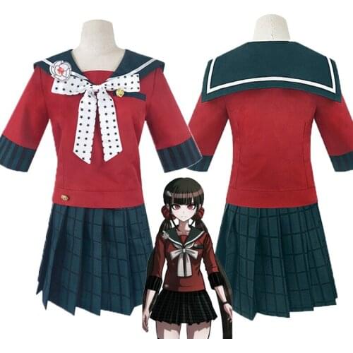 Danganronpa V3 Harukawa Maki Cosplay Costume Japanese Anime Women Girls Sailor Uniform Tops+Skirt+Bow+Stocking +Headwear C74K206