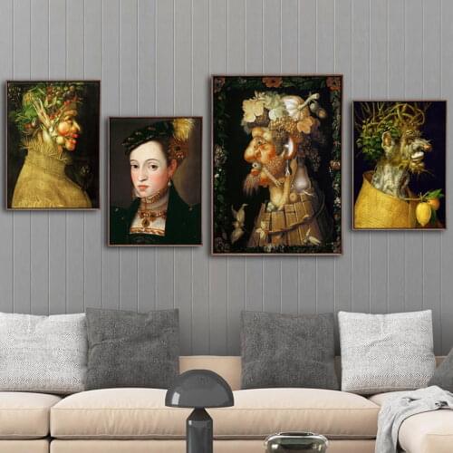 Home Decoration Canvas Painting Wall Art Printed Pictures Italy Giuseppe Arcimboldo Nordic Style Modular Poster For Living Room