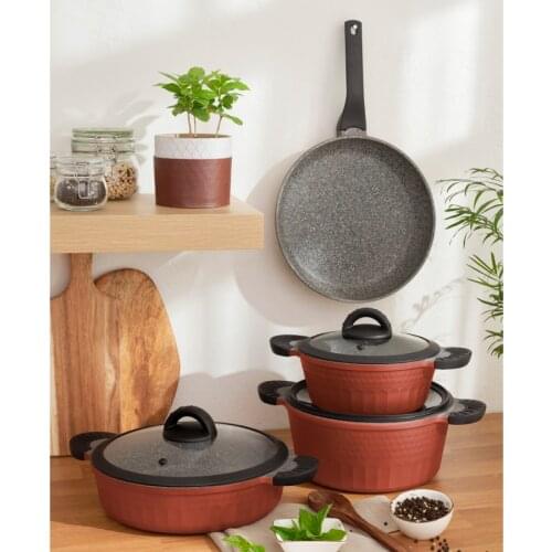 Emsan New Diamante 7 Piece Granite Cookware Set Copper