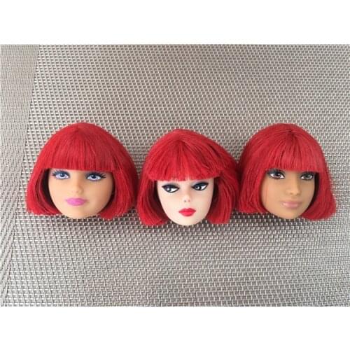 Rare Face Doll Head 1/6 Doll Toys Part Bobo Multi-Colorful Hair Princess Doll Accessories DIY Dressing Collection Doll Heads
