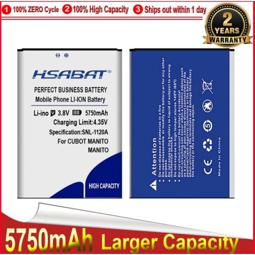 HSABAT 0 Cycle 100% New 5750mAh Battery for CUBOT MANITO free shipping