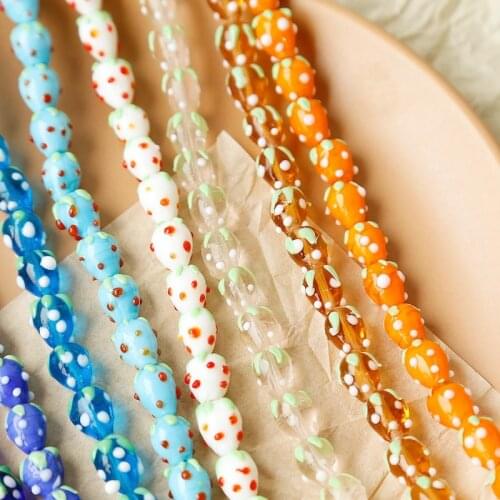 Ins Cute Handmade Glass Glass Strawberry Beads Czech Beads Loose Beads DIY Handmade Jewelry Accessories Earring Material