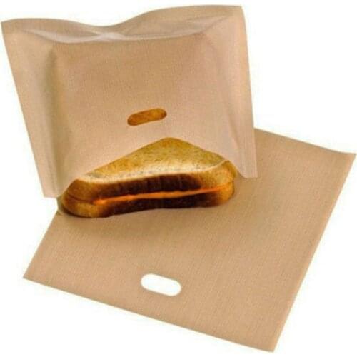 5pc Reusable Sandwich Bags Coated Fiberglass Safety Heat-Resistant Toast Cake Cookies Bags Pouch Useful Baking Pocket