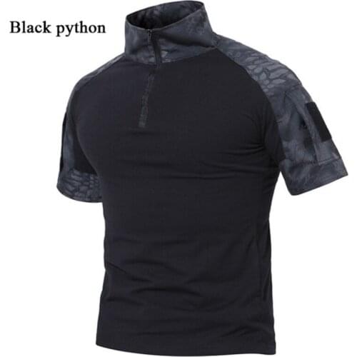 Outdoor Mens Tactical Camo Hiking T-shirts Summer Breathable Quick Dry Size M-3XL Multicolor Hunting Camping Military T-shirts