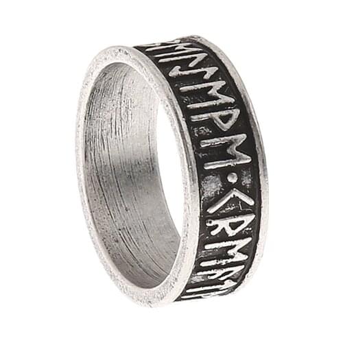 Norse Vikings 24 Runes Ring Norde Vigisr Mens Ring Large Size