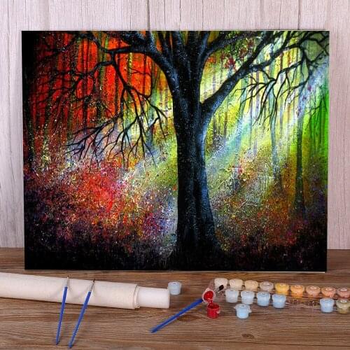 Natural Scenery Feeling The Light Painting By Numbers Package Oil Paints 50*70 Boards By Numbers Loft Wall Picture Handiwork