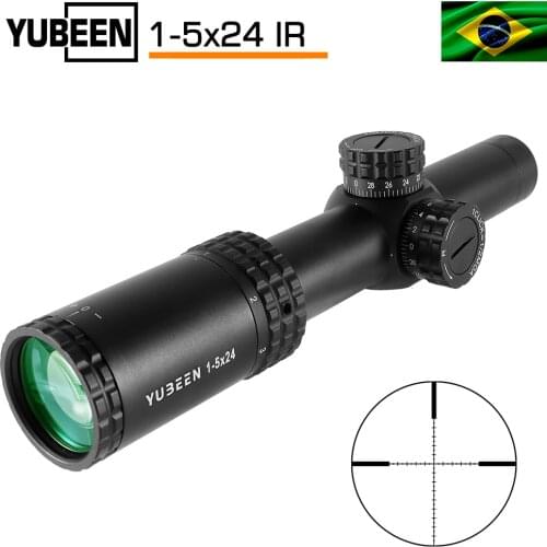 Yubeen 1-5x24 Ir Optische Rifle Scope Red & Green Compact Hunting Scope Tactical Rifle Scope Richtkruis Het Kan Worden Gebruikt
