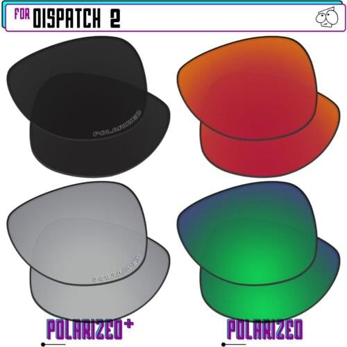 EZReplace Polarized Replacement Lenses for - Oakley Dispatch 2 Sunglasses - Black Silver P Plus-Red Green P