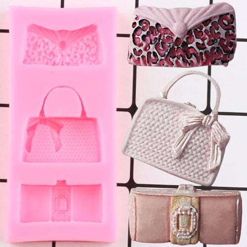 Various Bag Handbag Silicone Molds Fondant Cake Decorating Tools Cupcake Topper Chocolate Candy Resin Molds Kitchen Baking Mould