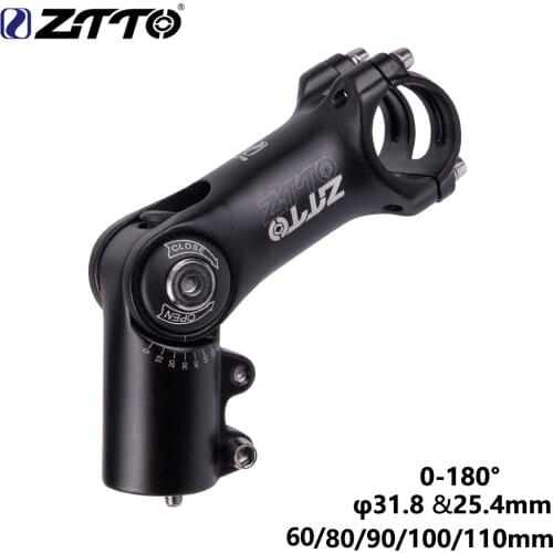 ZTTO MTB Road Bike Adjustable 180 degree Riser stem 60 80 90 100 110mm*31.8mm 25.4mm Stem for Rise Up Extender fork Extension