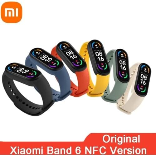 Newest Xiaomi Mi Band 6 NFC Version Smart Bracelet AMOLED Screen Miband 6 Smartband Fitness Traker Bluetooth Heart Rate Moniter