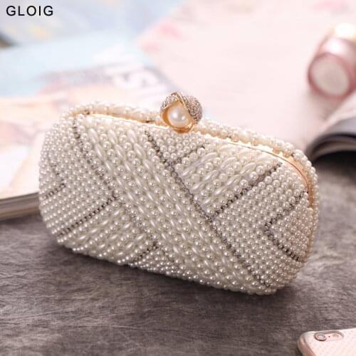 Diamonds Handbags Party Beading Evening Bags Golden Metal Knitted Female Day Small Clutches Purse