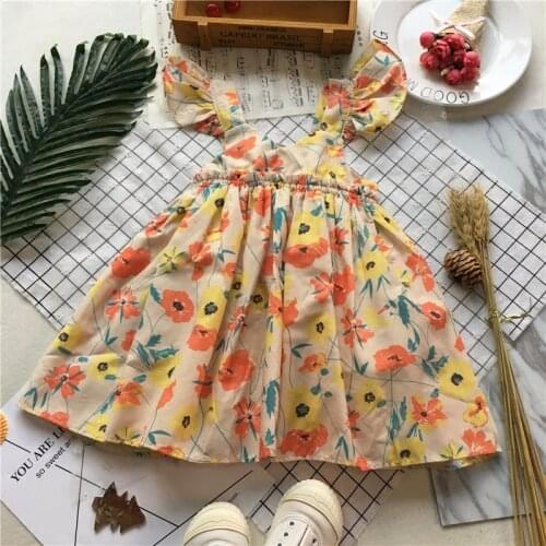 Tonytaobaby Summer New Baby Girls Summer Holiday Cool Floral Girls Dress